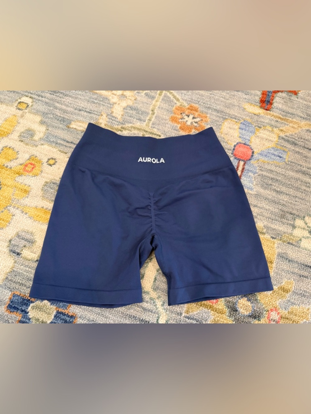 Aurola Blue Seamless Scrunch Dream Workout Gym Shorts | Size Size